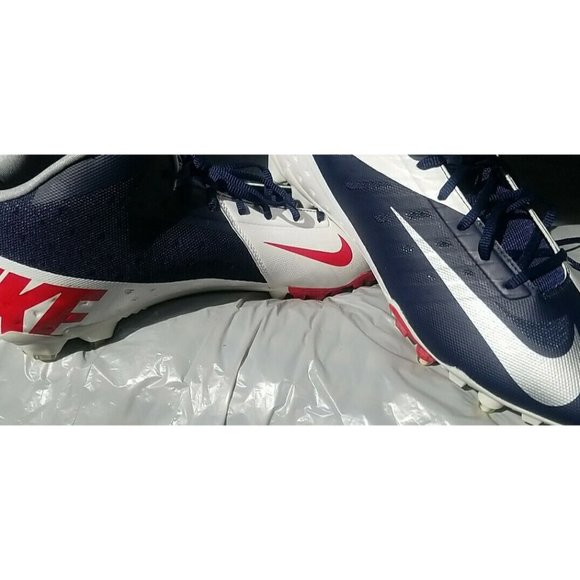 New NIKE Vapor Talon Elite 3/4 TD Molded Football Cleats Navy White Red Mens s15 - Picture 2 of 8